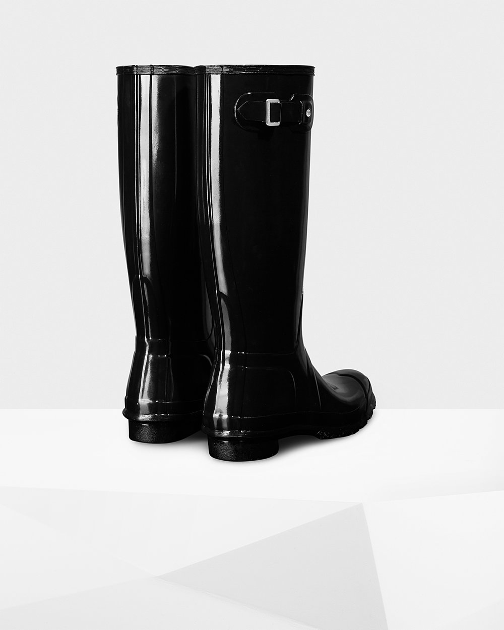 Botas de Lluvia Altas Hunter Mujer - Original Gloss - Negros - UBLEVSJ-80